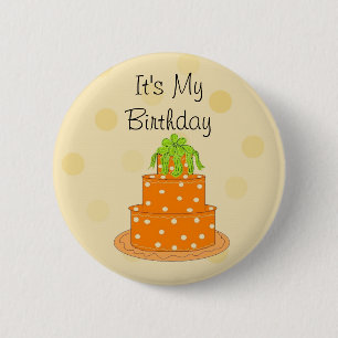 Es ist mein Geburtstag Orangen-Kuchen Button