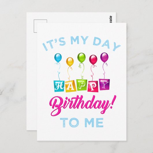 es ist mein Geburtstag Postkarte (Vorne/Hinten)