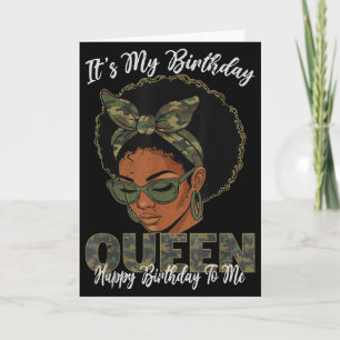 Es ist mein Geburtstag Queen Schwarze Mädchen Gebu Karte