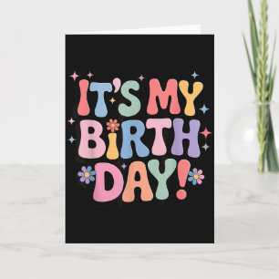 Es ist mein Geburtstag Retro Pastell Blumen Feier Karte
