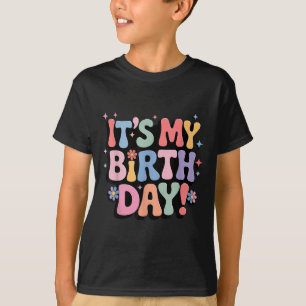 Es ist mein Geburtstag Retro Pastell Blumen Feier T-Shirt