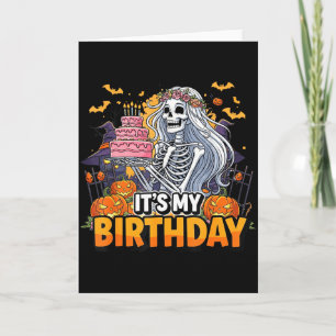 Es ist mein Geburtstag Skelett Halloween Mädchen G Karte