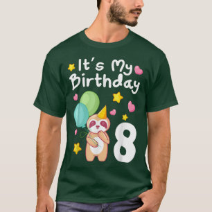 Es ist mein Geburtstag Sloth 8. Geburtstag Themed T-Shirt