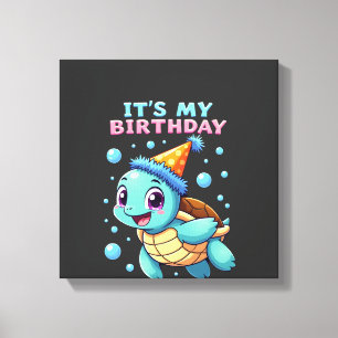Es ist mein Geburtstag Süße Meeresschildkröte Ozea Leinwanddruck