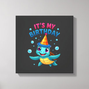 Es ist mein Geburtstag Süße Meeresschildkröte Ozea Leinwanddruck