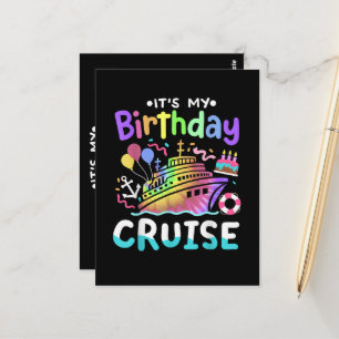 Es ist mein Geburtstags-Kreuzfahrt-Tie-Dye-Urlaubs Postkarte