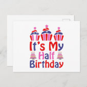 Es ist mein halber Geburtstag Postkarte (Vorne/Hinten)