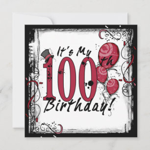 Es ist meine 100. Geburtstagsparty Grunge Einladun Einladung