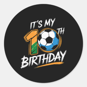 Es ist meine 10. Geburtstagsfeier Fußball 10 Jahre Runder Aufkleber