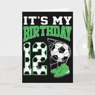 Es ist meine 12. Geburtstags-Fußballparty 12-jähri Karte