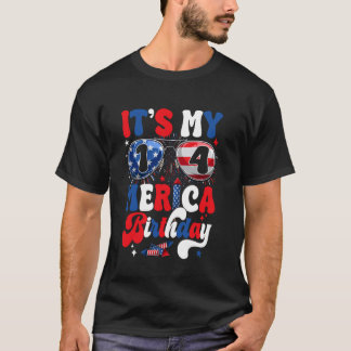 Es ist meine 14. Merica Geburtstag USA Flag 4. T-Shirt