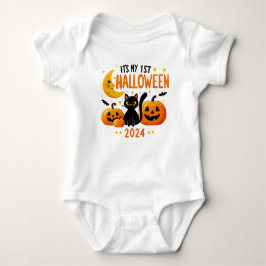 Es ist meine 1. Halloween Kürbis Black Cat Baby Strampler