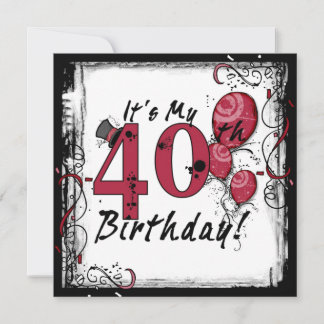 Es ist meine 40. Geburtstags Party Grunge Einladun Einladung