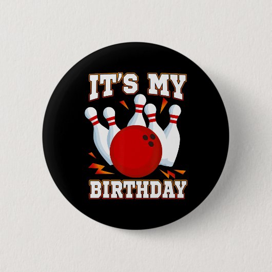 Es ist meine Geburtstagspartei Bowling Button (Vorderseite)