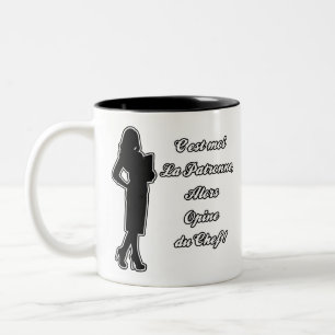 ES IST MICH DIE BESITZERIN, STIMMT DANN VOM CHEF ZWEIFARBIGE TASSE