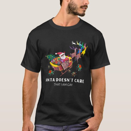 Es ist mir egal, dass ich zu Gay LGBTQ Weihnachten T-Shirt (Vorderseite)