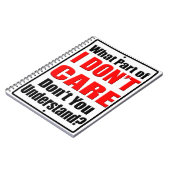 Es ist mir egal notizblock (Linke Seite)