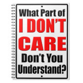 Es ist mir egal notizblock (Vorderseite)