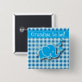 Es ist mit Baby-Elefanten ein Jungen-, Blaues u. Button (Vorne & Hinten)