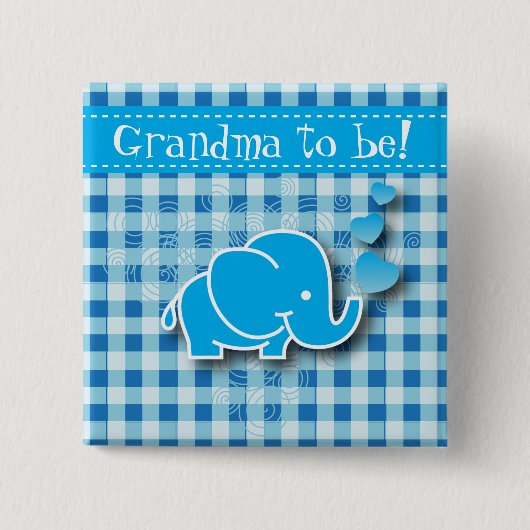 Es ist mit Baby-Elefanten ein Jungen-, Blaues u. Button (Vorderseite)