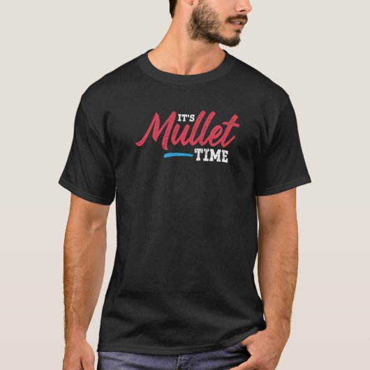 Es ist Mullet Time Heart Mullets Rock Kurzer 80er T-Shirt (Vorderseite)