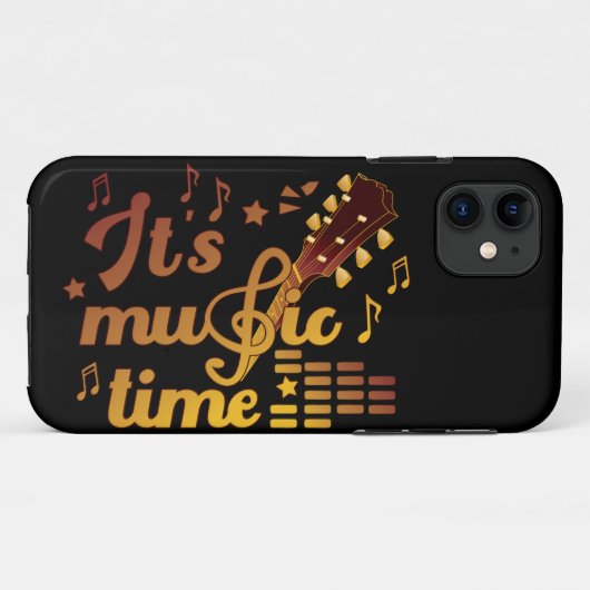 Es ist Musik-Zeit, Gold Gitarre Musical Case-Mate iPhone Hülle (Rückseite (Horizontal))