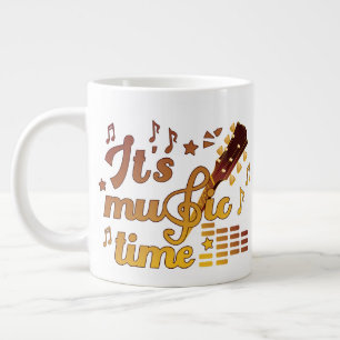 Es ist Musik-Zeit, Gold Gitarre Musical Jumbo-Tasse