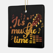 Es ist Musik-Zeit, Gold Gitarre Musical Keramikornament (Links)