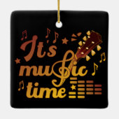Es ist Musik-Zeit, Gold Gitarre Musical Keramikornament (Rückseite)