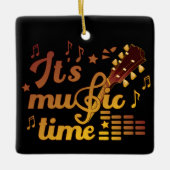 Es ist Musik-Zeit, Gold Gitarre Musical Keramikornament (Vorderseite)