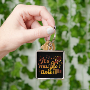 Es ist Musik-Zeit, Gold Gitarre Musical Schlüsselanhänger