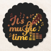 Es ist Musik-Zeit, Gold Gitarre Musical Untersetzer (Vorderseite)