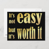 Es ist nicht einfach, aber es ist wert postkarte (Vorne/Hinten)