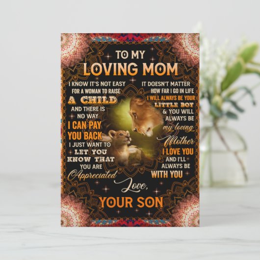 Es ist nicht einfach für eine Frau, einen Sohn zur Einladung (Stehend Vorderseite)