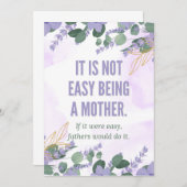 "Es ist nicht einfach, Mutter zu sein" - die Golde Einladung (Vorne/Hinten)