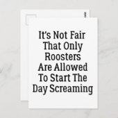 Es ist nicht fair, dass nur Rooster Postkarte (Vorne/Hinten)