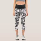 Es ist nicht immer schwarz oder weiß polynesische  capri leggings (Vorderseite)