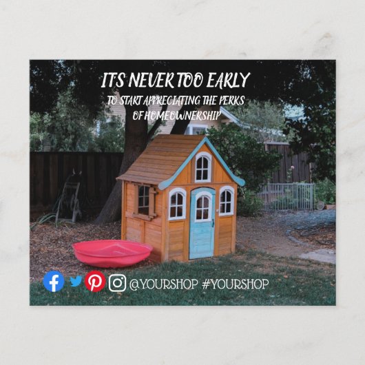 Es ist nie zu früh echte Anwesen Marketing Postkar Flyer (Vorne)