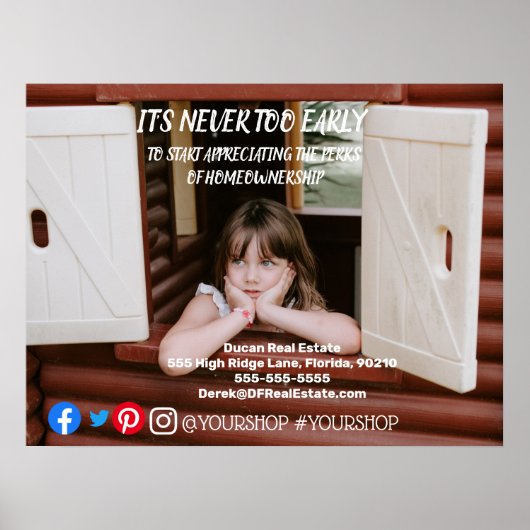 Es ist nie zu früh echte Anwesen Marketing Postkar Poster (Vorne)