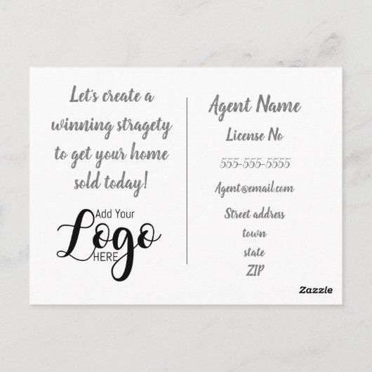 Es ist nie zu früh echte Anwesen Marketing Postkar Postkarte (Rückseite)