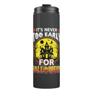 Es ist nie zu früh für ein Halloween-Spukhaus Thermosbecher