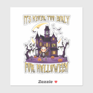 Es ist nie zu früh Halloween Spukhaus Skelett Aufkleber