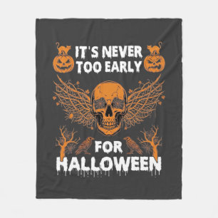 Es ist nie zu früh Halloween Totenkopf Reben Flüge Fleecedecke
