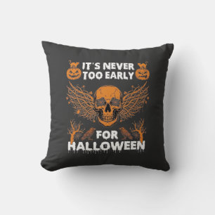 Es ist nie zu früh Halloween-Totenkopf-Reben-Flüge Kissen