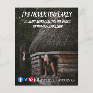Es ist nie zu früh Immobilien-Marketing-Postkarte Flyer