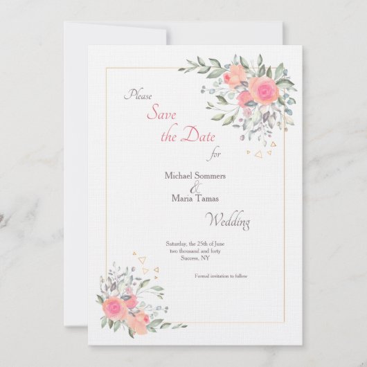 Es ist nie zu spät Save the Date Einladung (Vorderseite)