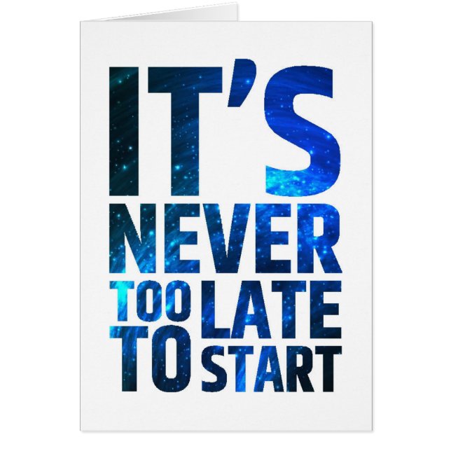 Es ist nie zu spät zu beginnen (Vorne)