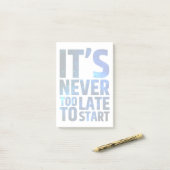 Es ist nie zu spät zu beginnen post-it klebezettel (Auf Schreibtisch)