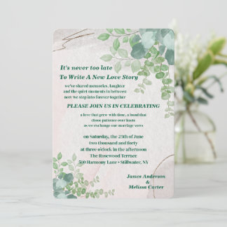 Es ist nie zu spät Zweite Hochzeitseinladung Einladung