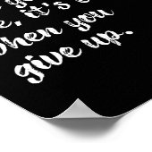 Es ist noch nicht vorbei, wenn man Motivation Zita Poster (Ecke)